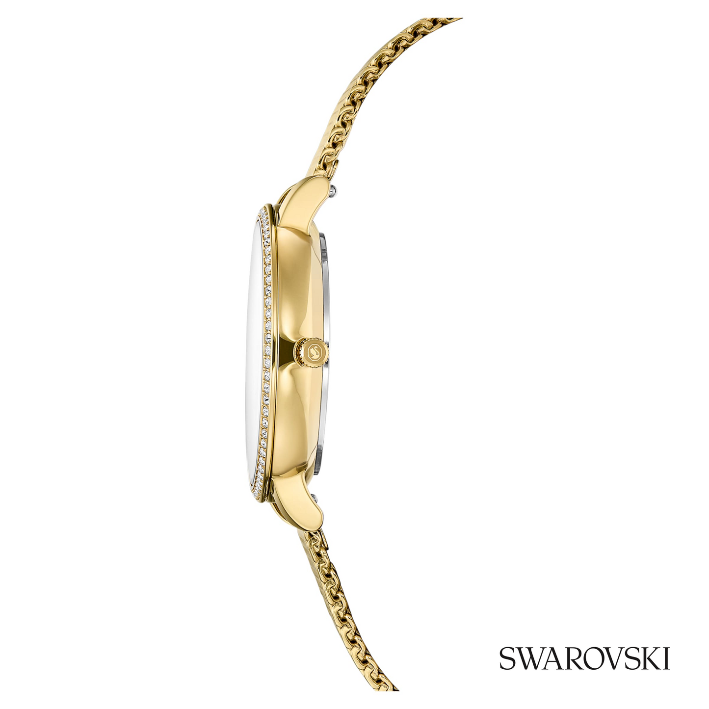Clarica watch, Swiss Made, Metal bracelet, Gold tone