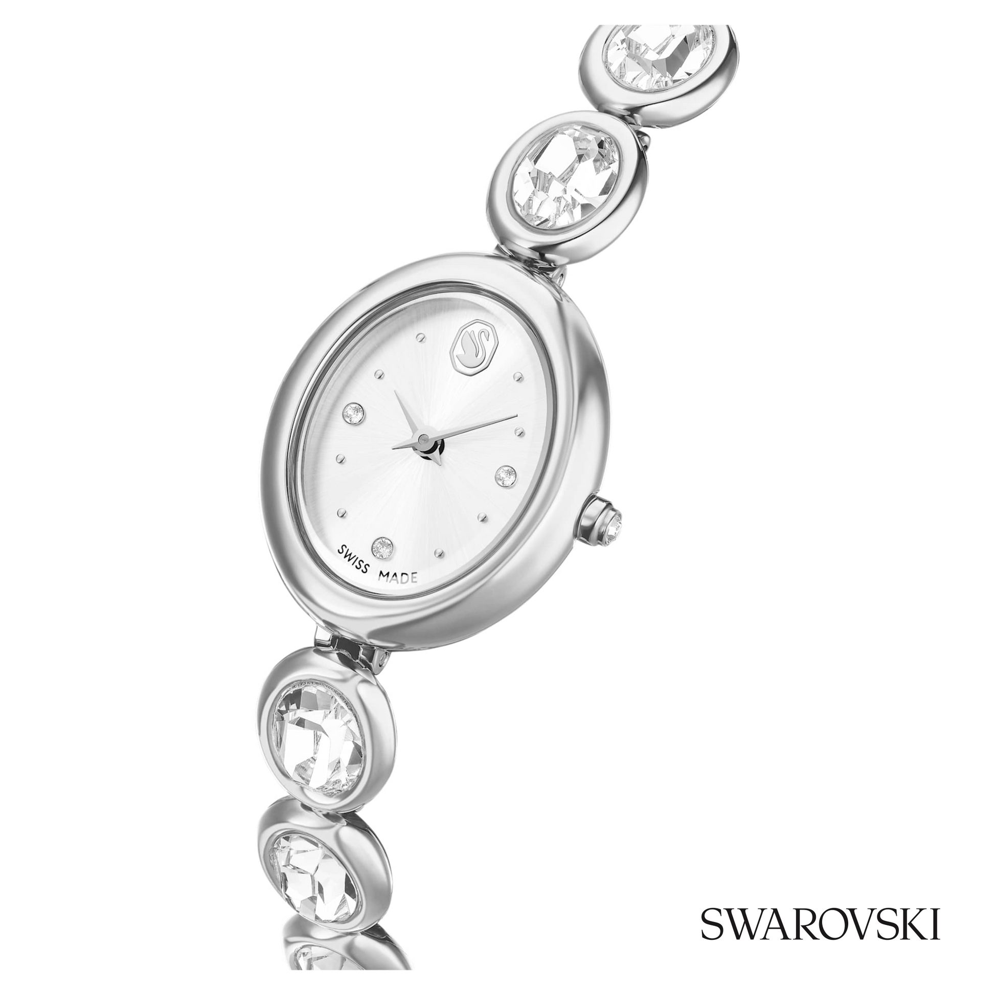 Imber oval watch, Swiss Made, Metal bracelet