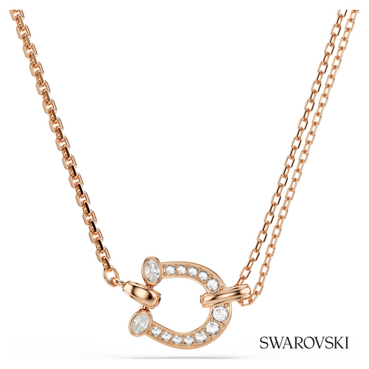 Symbolica pendant, Pave, Horse shoe, White, 18K rose gold finish – item 5741462