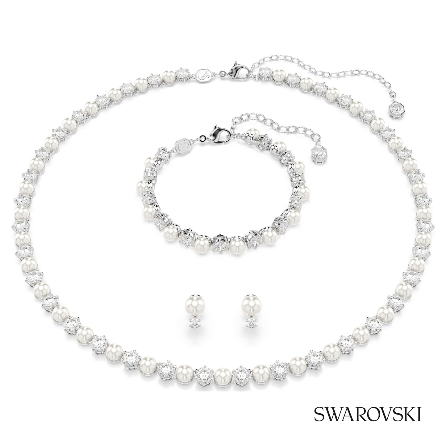 Swarovski Matrix set, Crystal pearl, Round cut, White – item 5742040