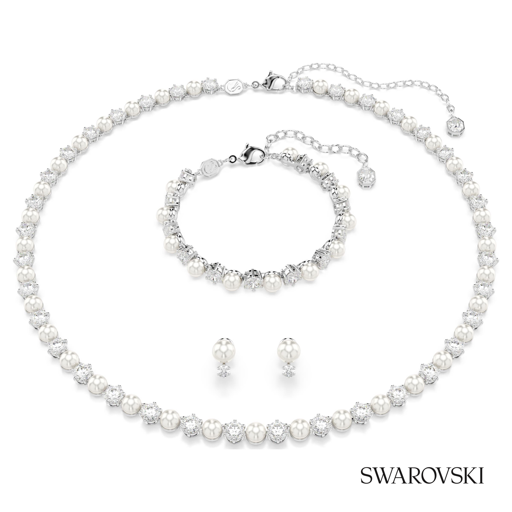 Swarovski Matrix set, Crystal pearl, Round cut, White – item 5742040