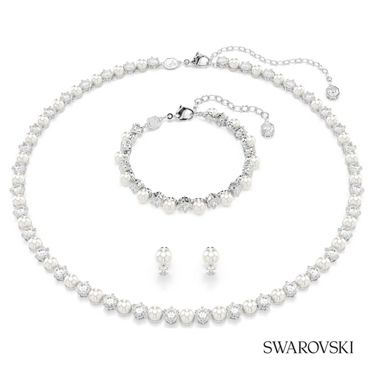Swarovski Matrix set, Crystal pearl, Round cut, White – item 5742040