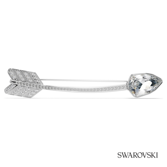 Idyllia brooch, Mixed cuts, Arrow, White, Rhodium plated – item 5742952