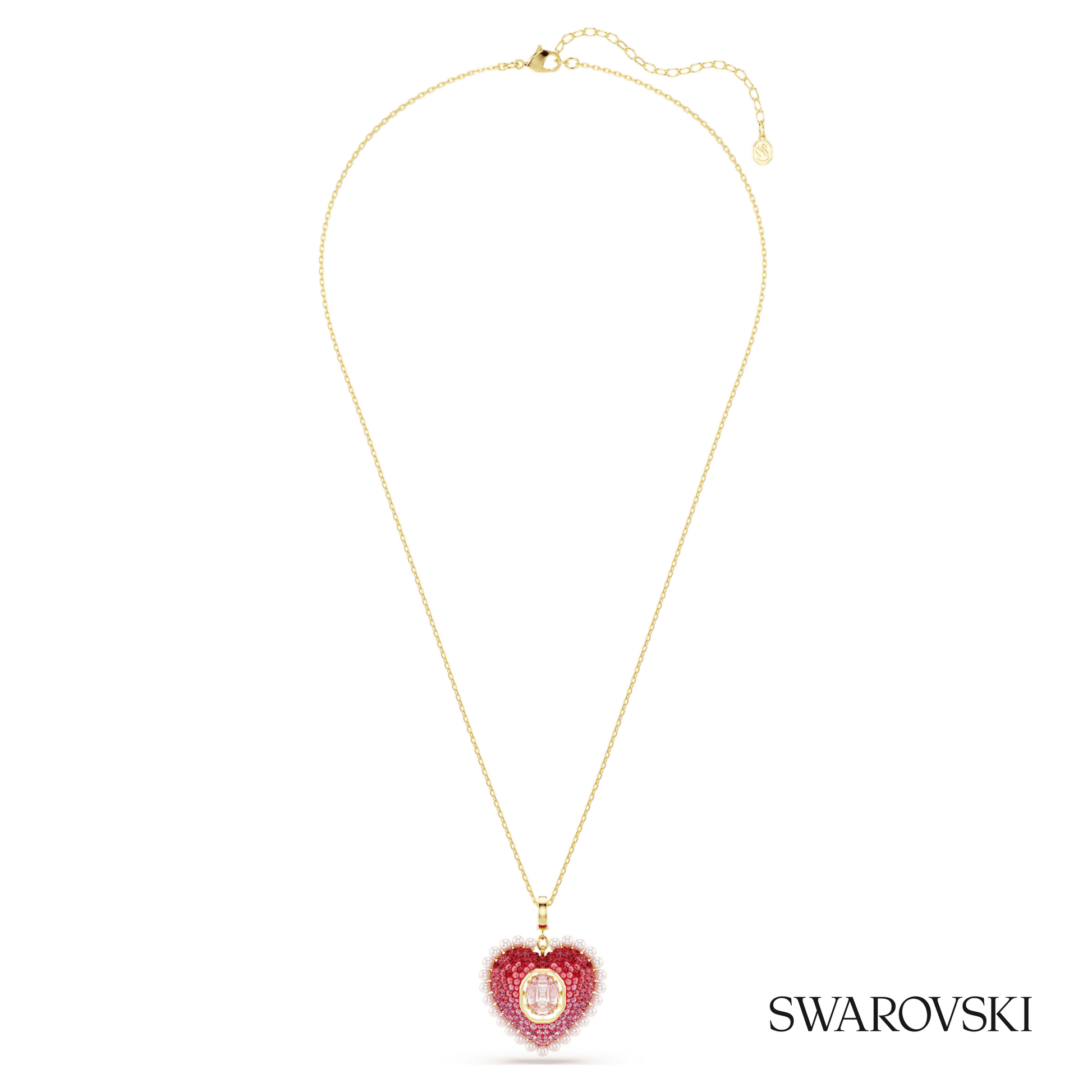 Swarovski Idyllia pendant, Mixed cuts, Heart, Pink, 18K – item 5742958 image 2