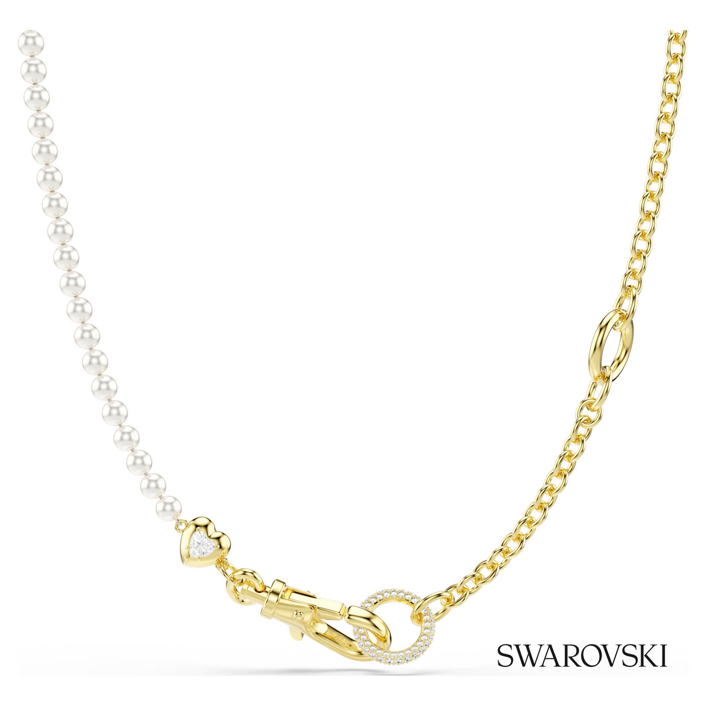 Swarovski Idyllia necklace, Crystal pearl, White, 18K gold – item 5742961