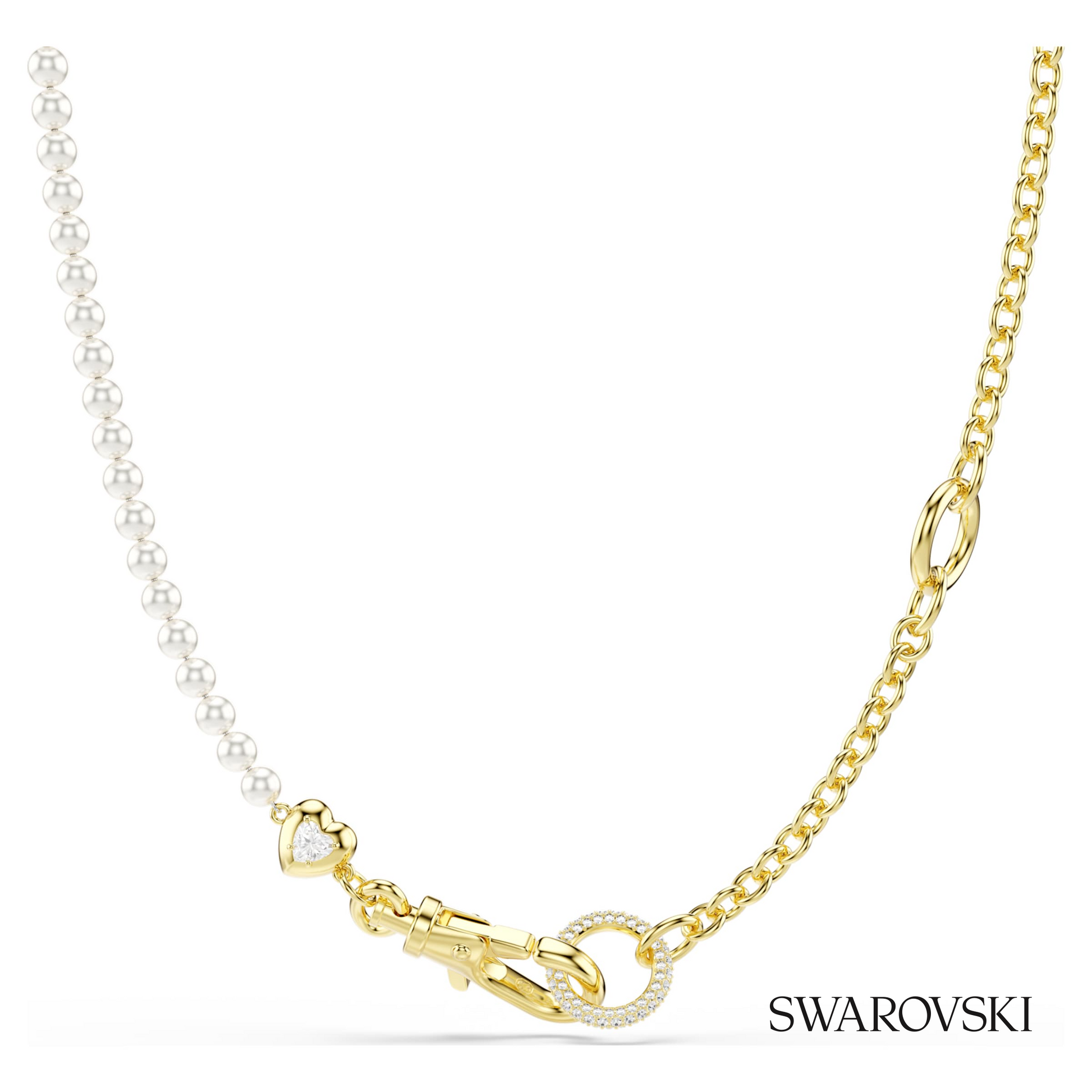 Swarovski Idyllia necklace, Crystal pearl, White, 18K gold – item 5742961
