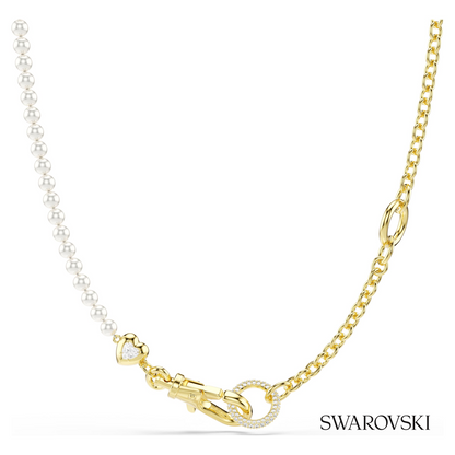 Swarovski Idyllia necklace, Crystal pearl, White, 18K gold – item 5742961