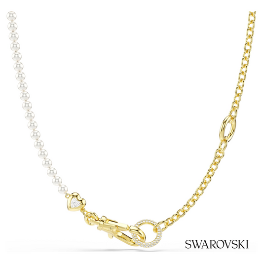 Swarovski Idyllia necklace, Crystal pearl, White, 18K gold – item 5742961