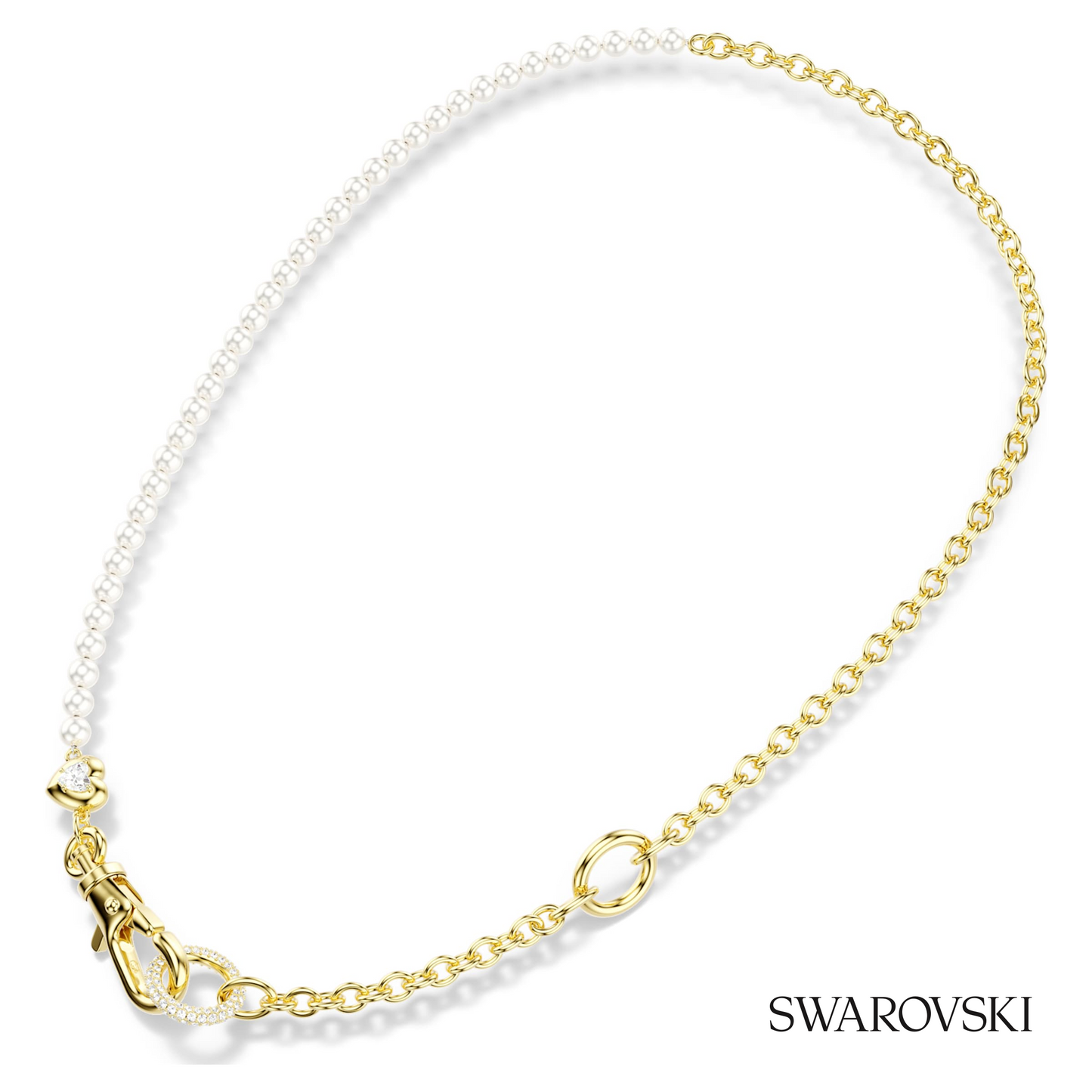 Swarovski Idyllia necklace, Crystal pearl, White, 18K gold – item 5742961 image 3
