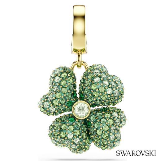 Idyllia charm, Clover, Green, 18K gold finish – item 5743130