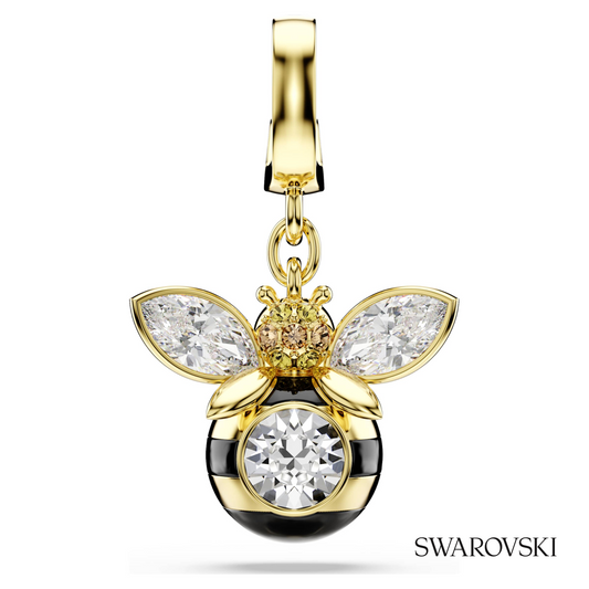 Idyllia charm, Mixed cuts, Bee, Multicolored, 18K gold finish – item 5743132