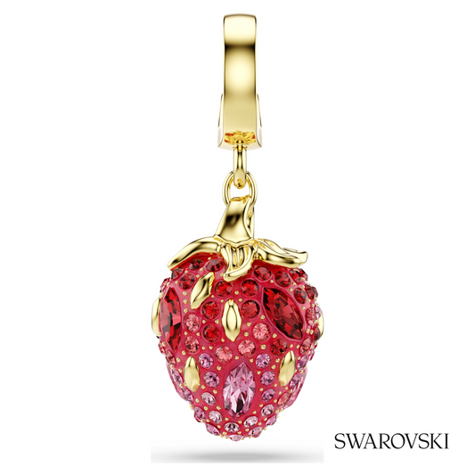 Idyllia charm, Mixed cuts, Strawberry, Red, 18K gold finish – item 5743136