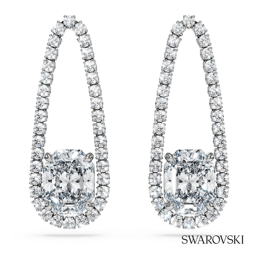 Octagon Tennis earrings, Lab-grown diamonds 7.95 ct tw, Mixed shapes, 18K white gold – item 5743353