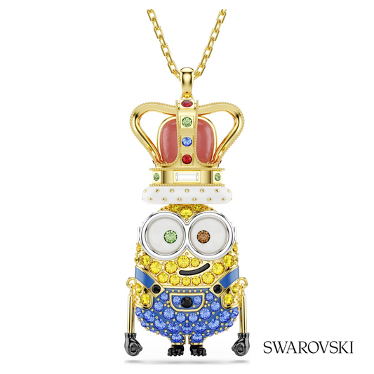 Minions King Bob pendant, Pave, Multicolored, 18K gold finish – item 5743385