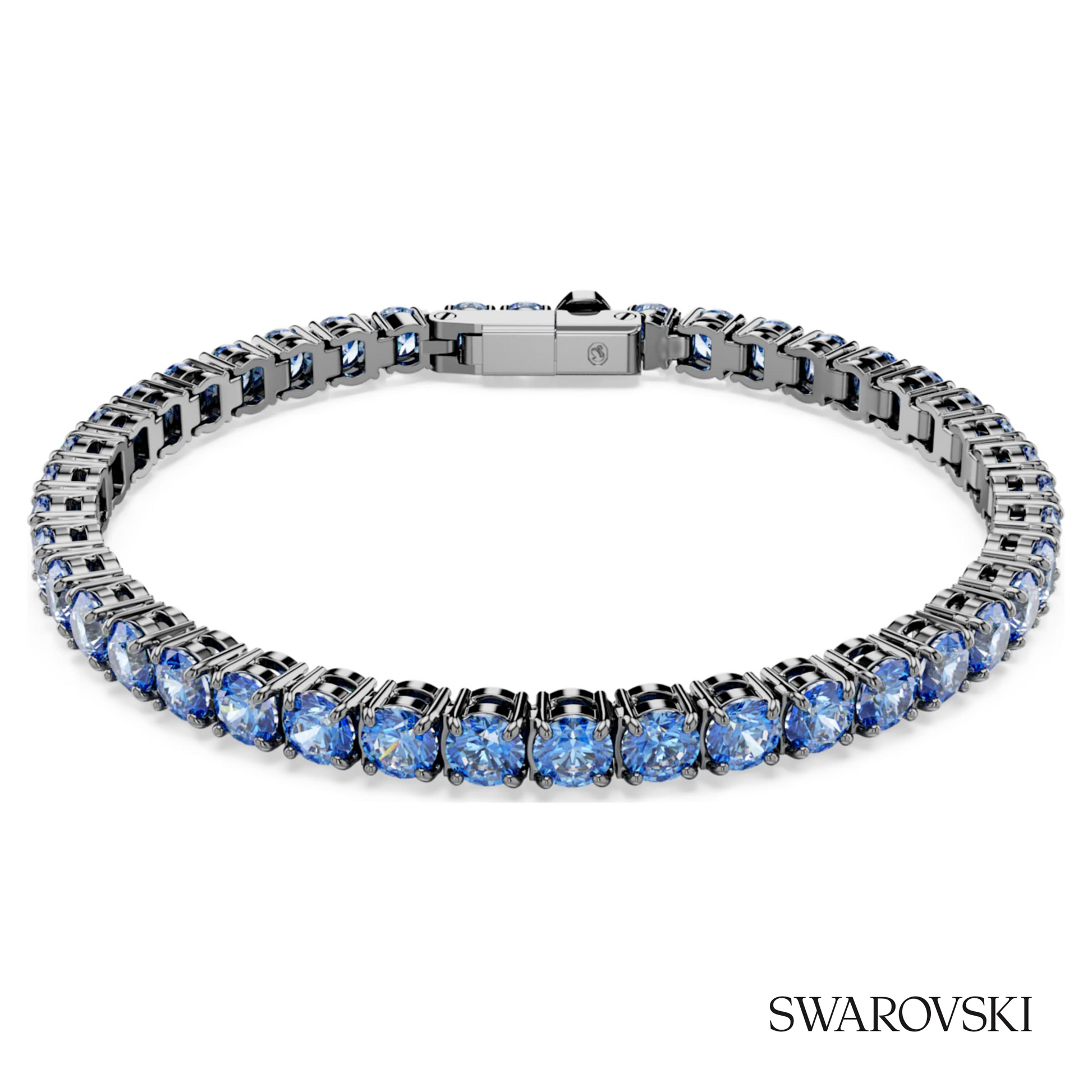 Swarovski Matrix Tennis bracelet, Round cut, Blue – item 5743438 image 5