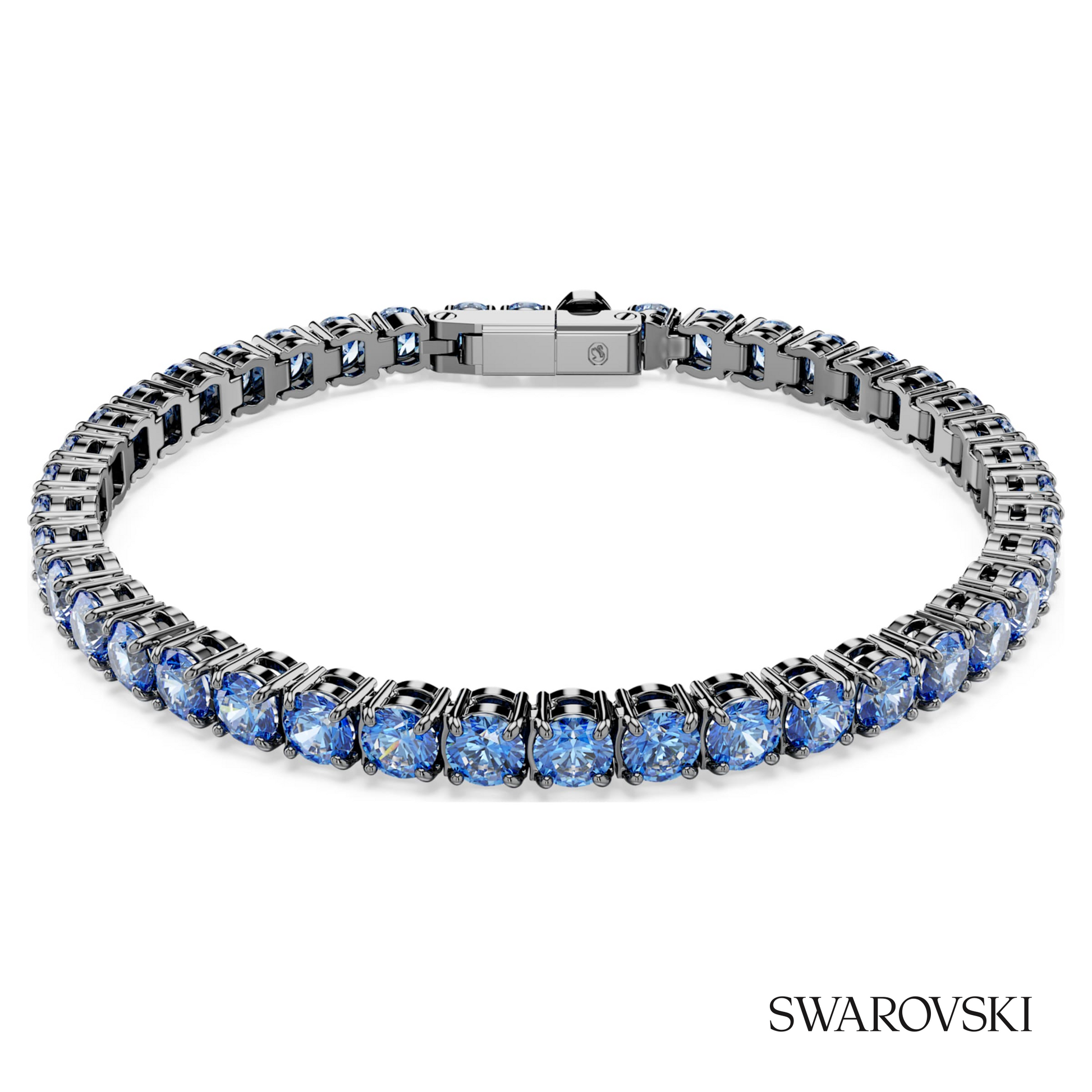 Swarovski Matrix Tennis bracelet, Round cut, Blue – item 5743438
