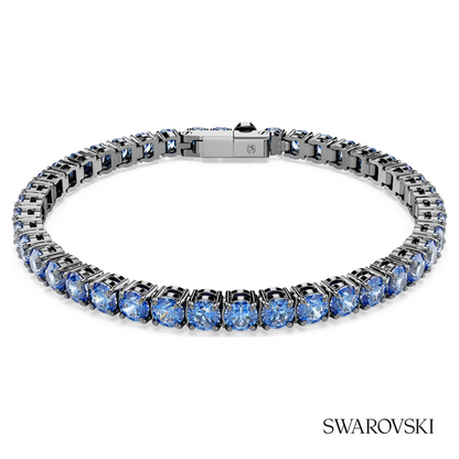 Swarovski Matrix Tennis bracelet, Round cut, Blue – item 5743438