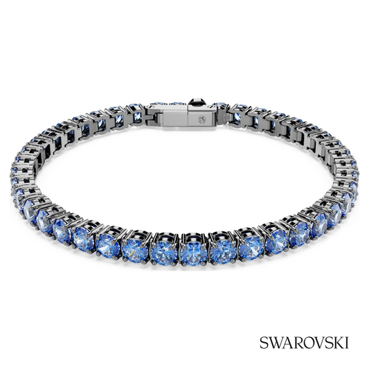 Swarovski Matrix Tennis bracelet, Round cut, Blue – item 5743438