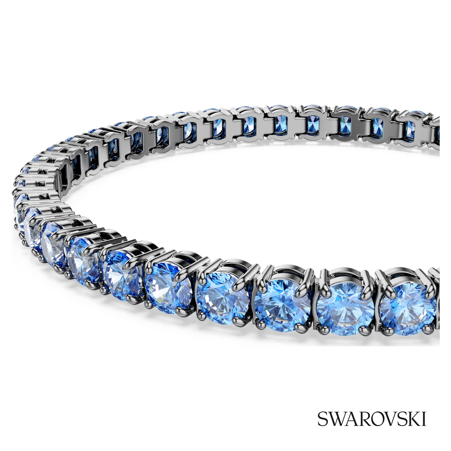 Swarovski Matrix Tennis bracelet, Round cut, Blue – item 5743438 image 2