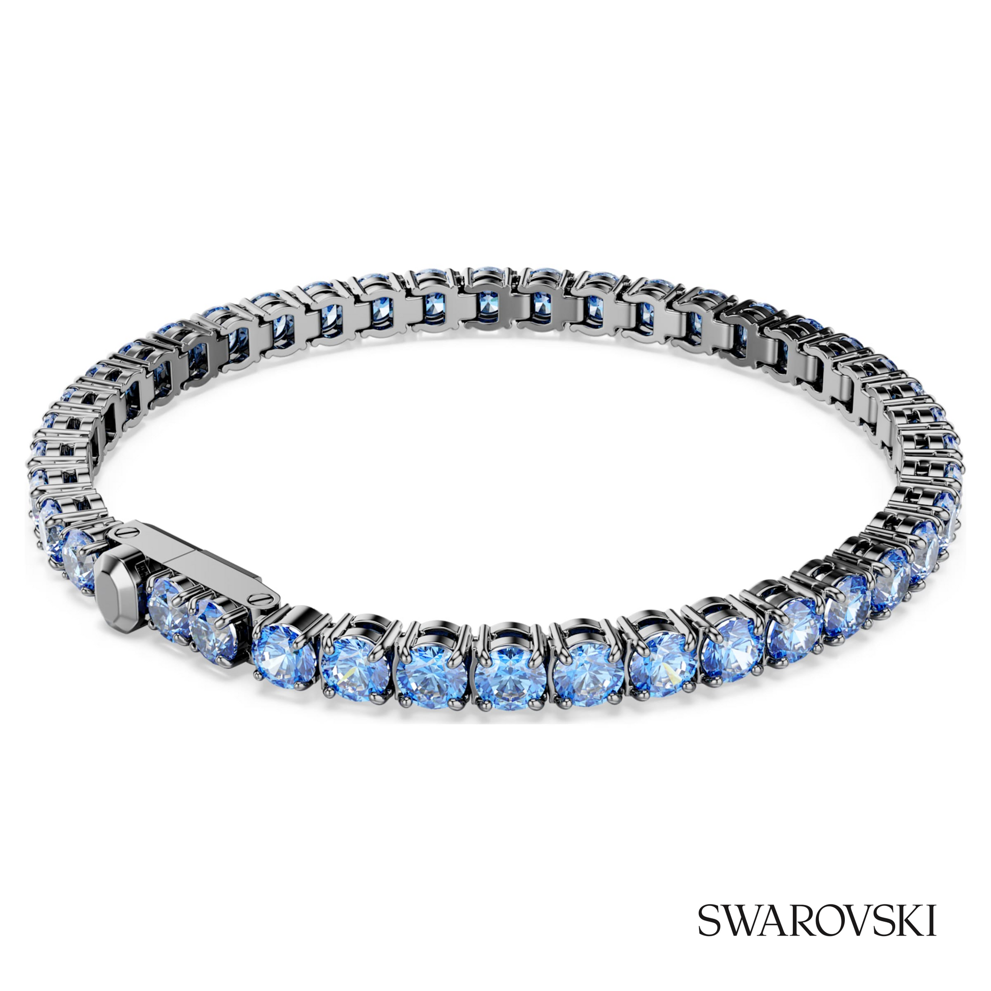 Swarovski Matrix Tennis bracelet, Round cut, Blue – item 5743438 image 4