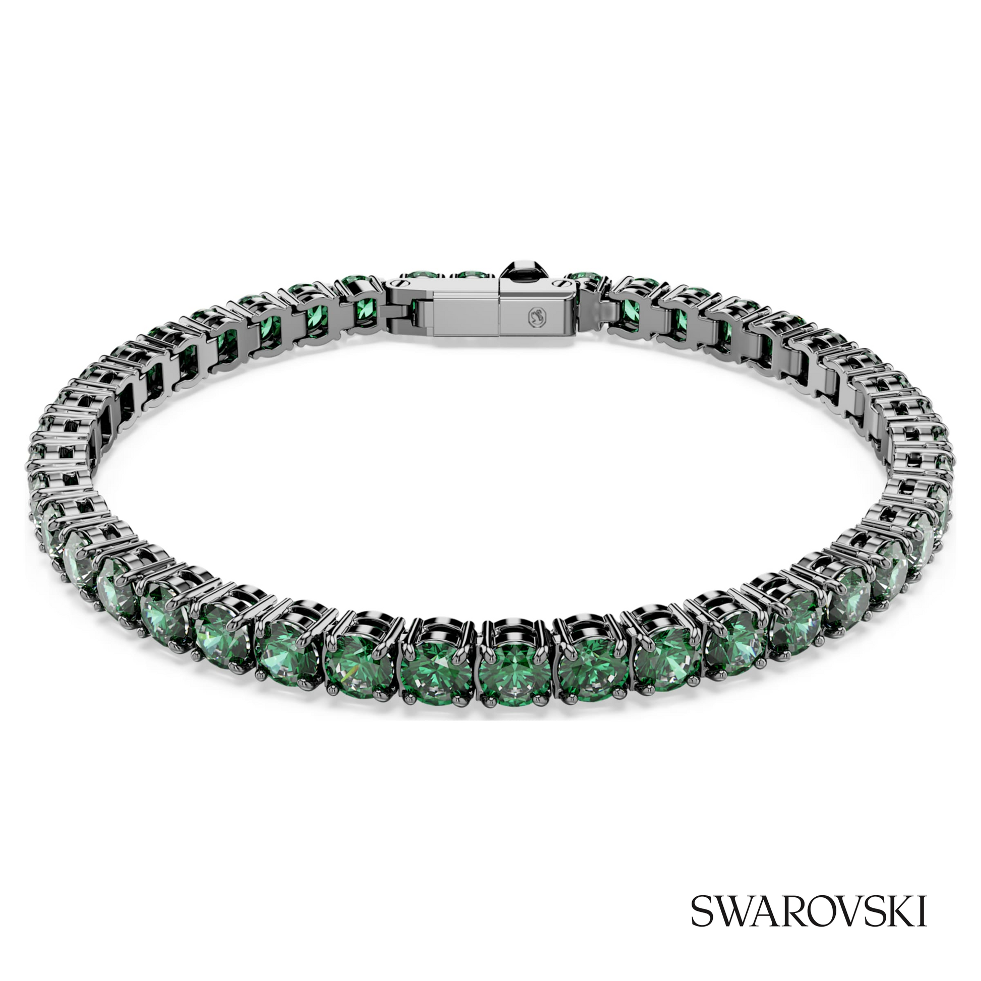 Swarovski Matrix Tennis bracelet, Round cut, Green – item 5743444