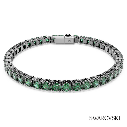 Swarovski Matrix Tennis bracelet, Round cut, Green – item 5743444