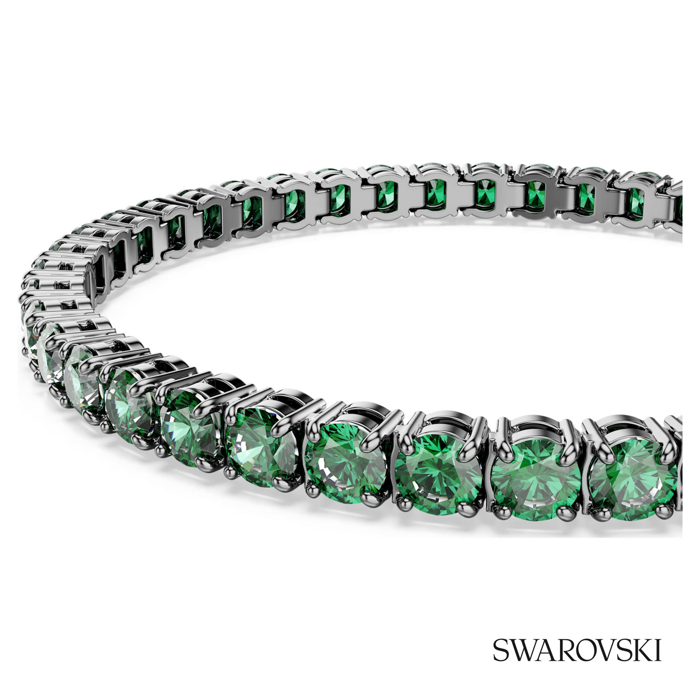 Swarovski Matrix Tennis bracelet, Round cut, Green – item 5743444 image 2