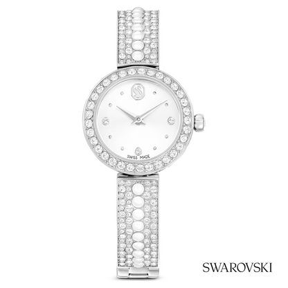 Matrix pearl bangle watch, Swiss Made, Crystal bracelet