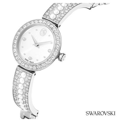 Matrix pearl bangle watch, Swiss Made, Crystal bracelet