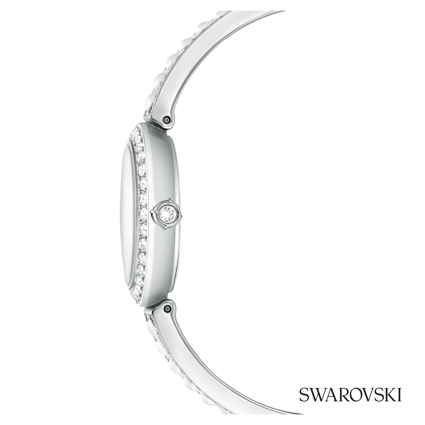 Matrix pearl bangle watch, Swiss Made, Crystal bracelet