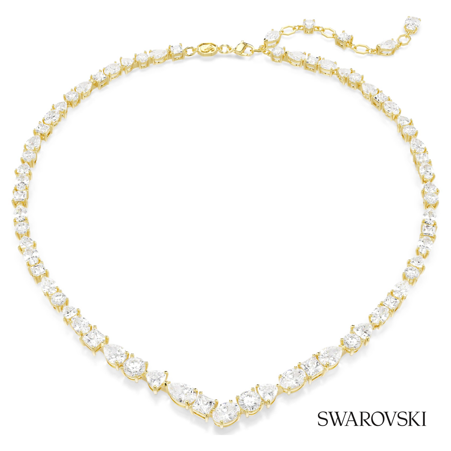 Swarovski Mesmera necklace, Mixed cuts, White, 18K gold – item 5743826