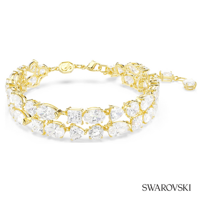 Swarovski Mesmera bracelet, Mixed cuts, White, 18K gold – item 5743827