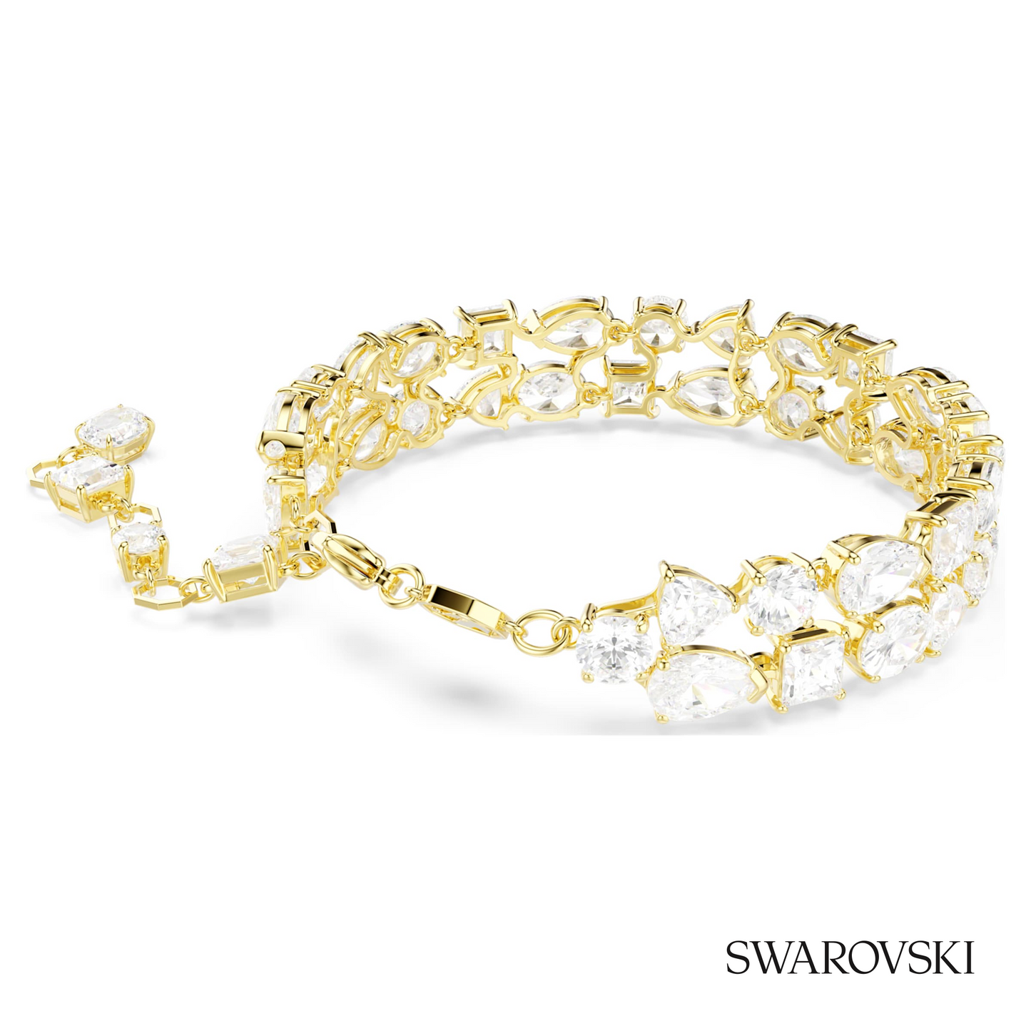 Swarovski Mesmera bracelet, Mixed cuts, White, 18K gold – item 5743827 image 4