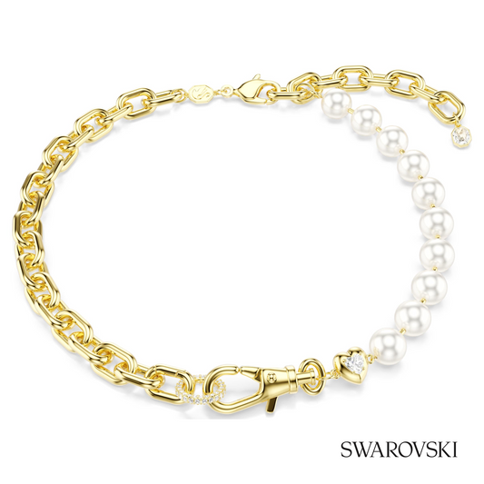 Swarovski Idyllia necklace, Crystal pearl, White, 18K gold – item 5743993