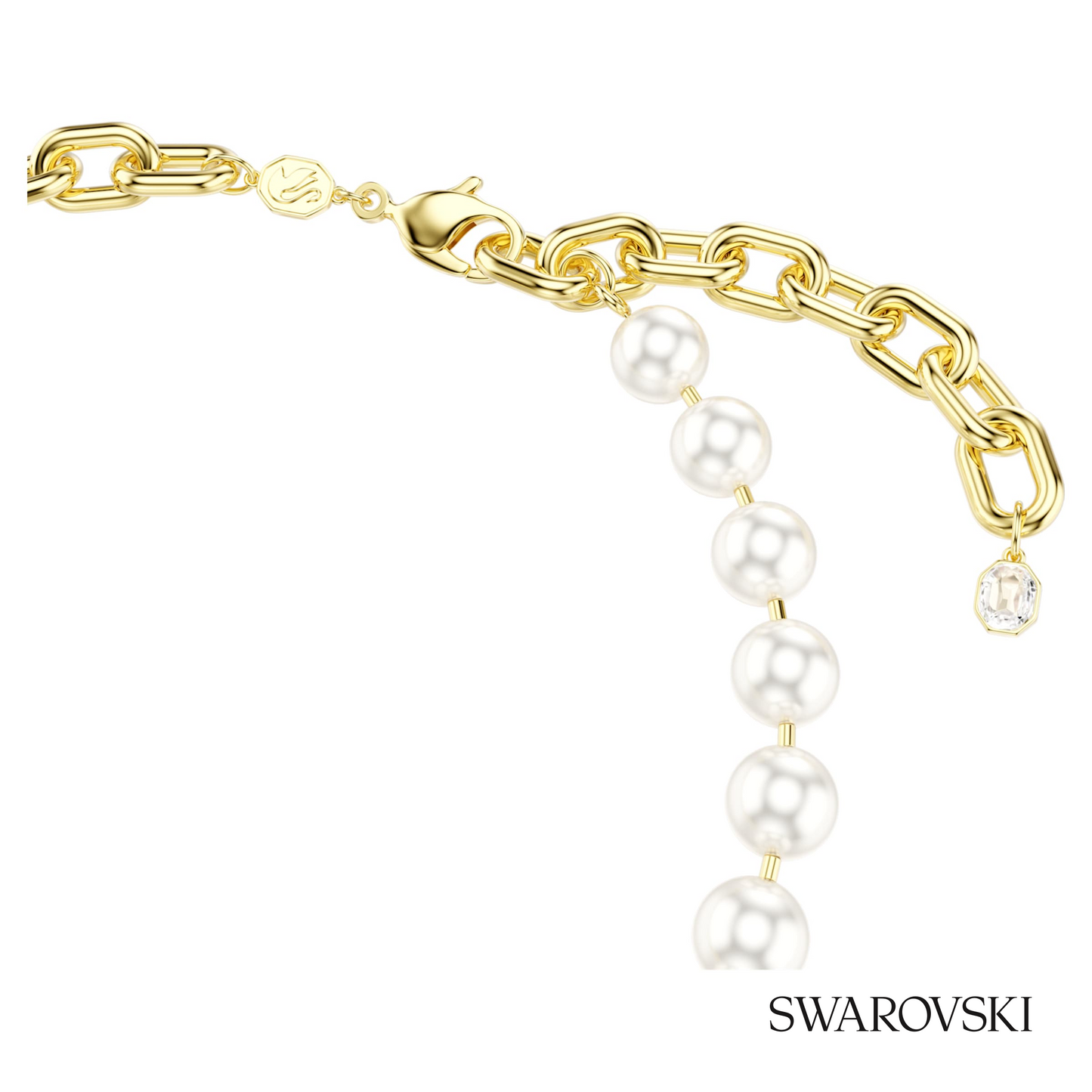 Swarovski Idyllia necklace, Crystal pearl, White, 18K gold – item 5743993 image 3