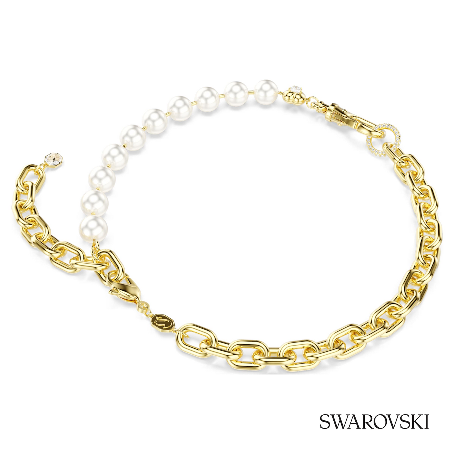 Swarovski Idyllia necklace, Crystal pearl, White, 18K gold – item 5743993 image 4