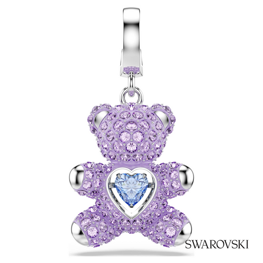 Idyllia charm, Mixed cuts, Teddy, Purple, Rhodium plated – item 5745610