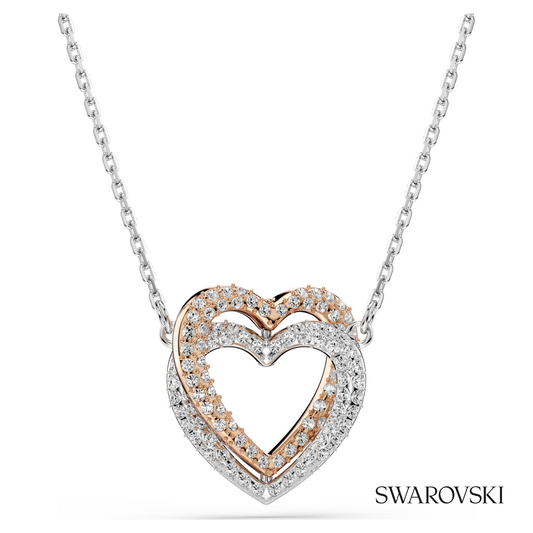 Hyperbola necklace, Round cut, Heart, White, Mixed metal finish – item 5746040