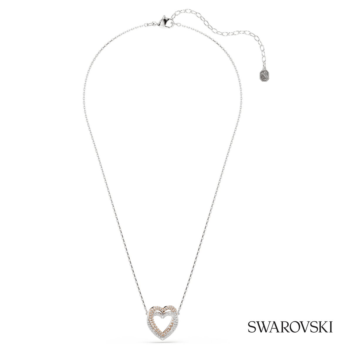 Hyperbola necklace, Round cut, Heart, White, Mixed metal finish – item 5746040 – view 2
