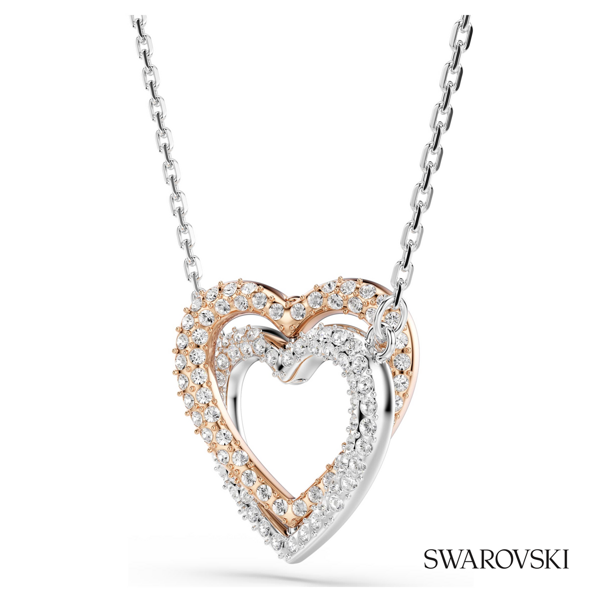 Hyperbola necklace, Round cut, Heart, White, Mixed metal finish – item 5746040 – view 3