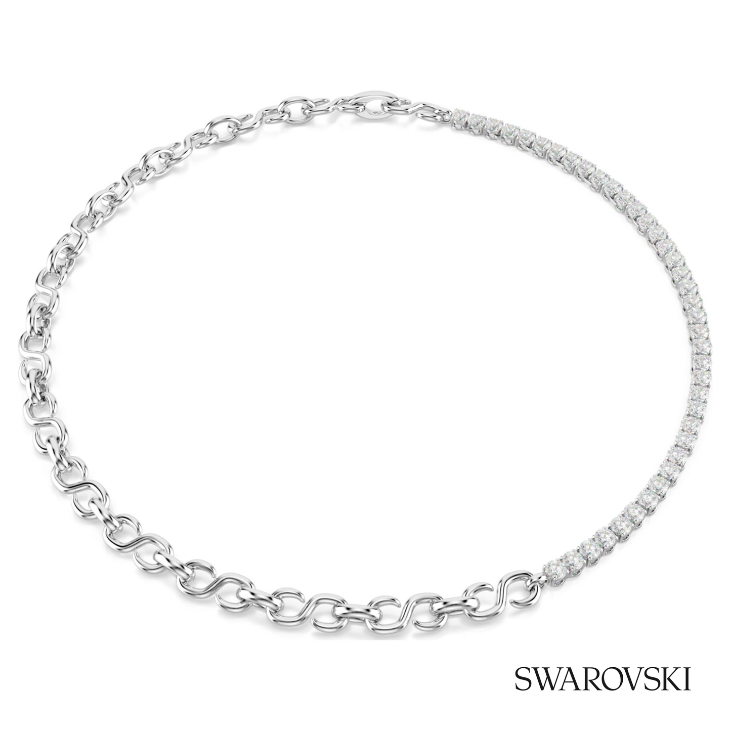 Swarovski Matrix necklace, S-shape, Round cut, White – item 5747732 image 5