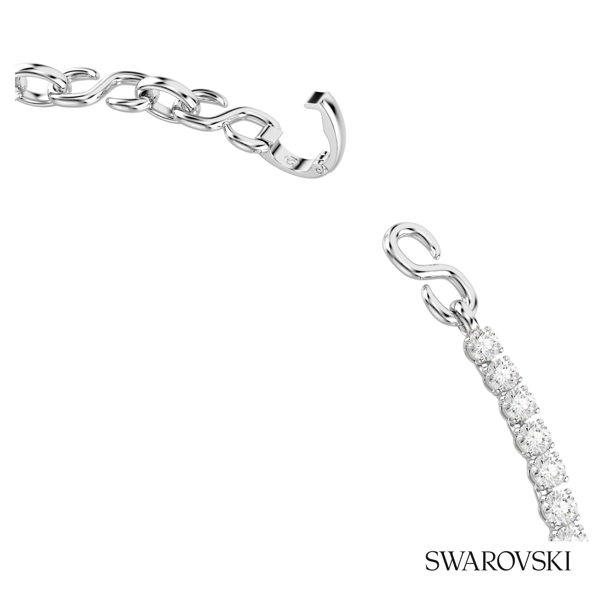 Swarovski Matrix necklace, S-shape, Round cut, White – item 5747732 image 3