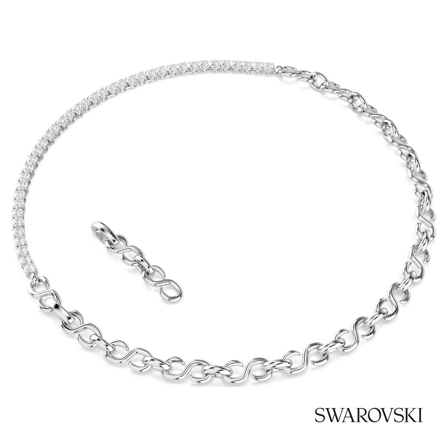 Swarovski Matrix necklace, S-shape, Round cut, White – item 5747732 image 4