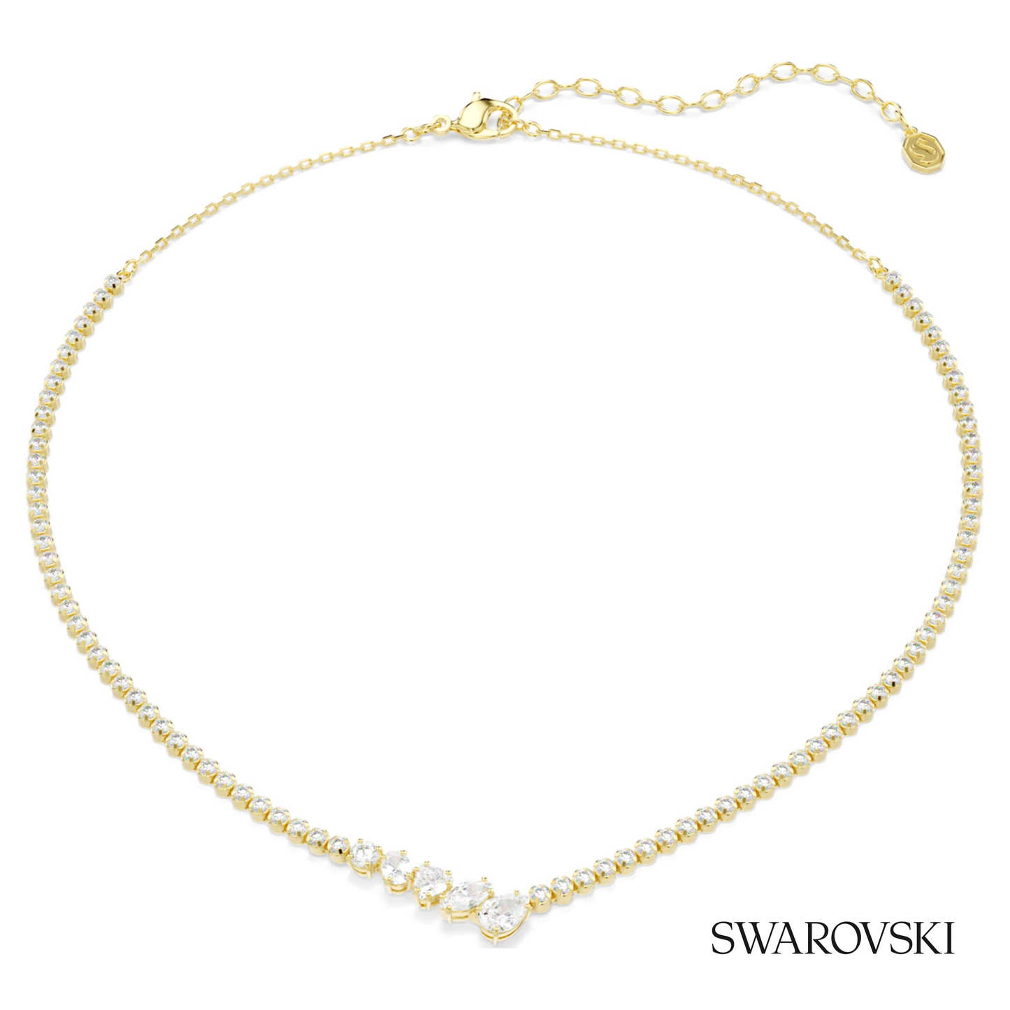 Swarovski Mesmera necklace, Mixed cuts, White, 18K gold – item 5747931 image 5