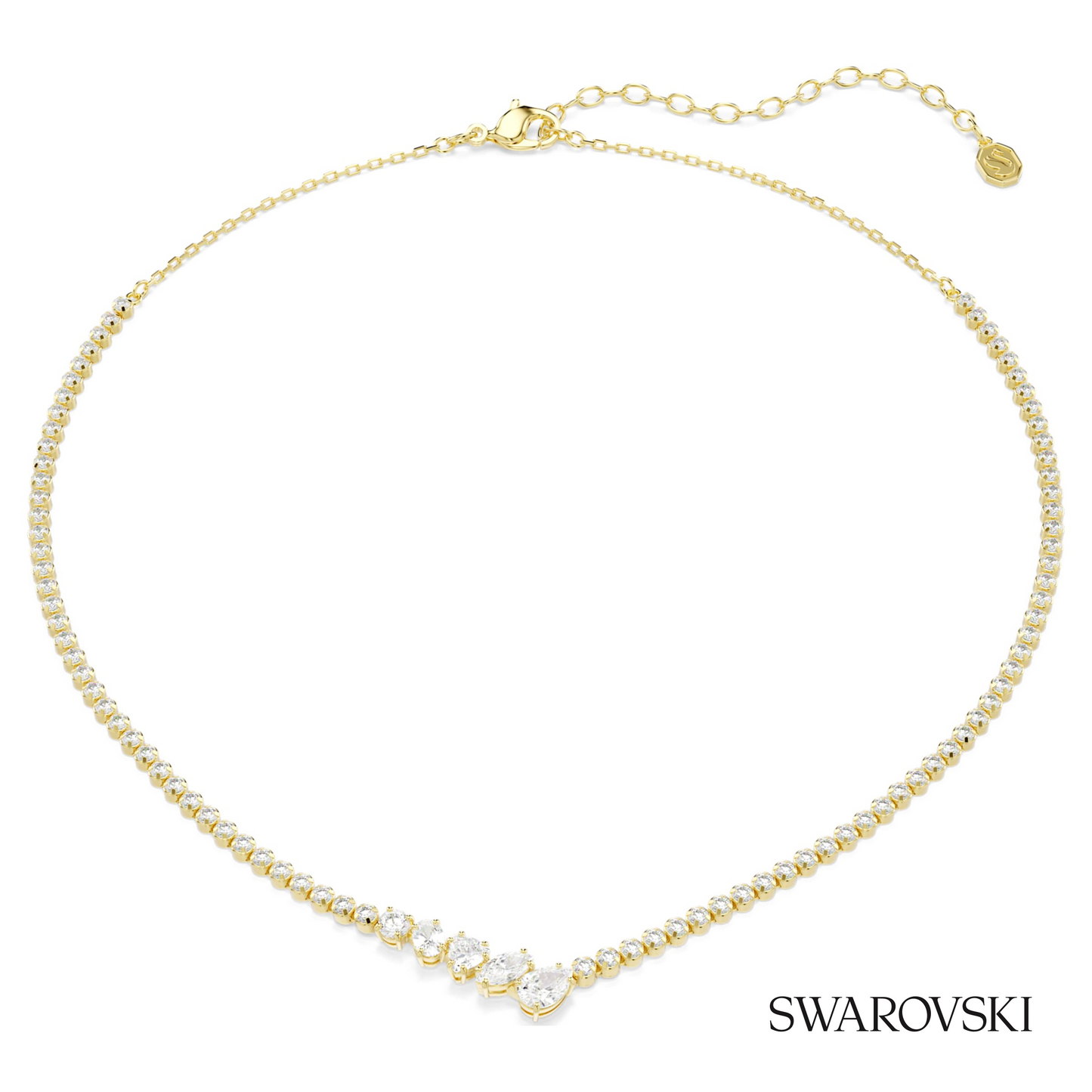 Swarovski Mesmera necklace, Mixed cuts, White, 18K gold – item 5747931