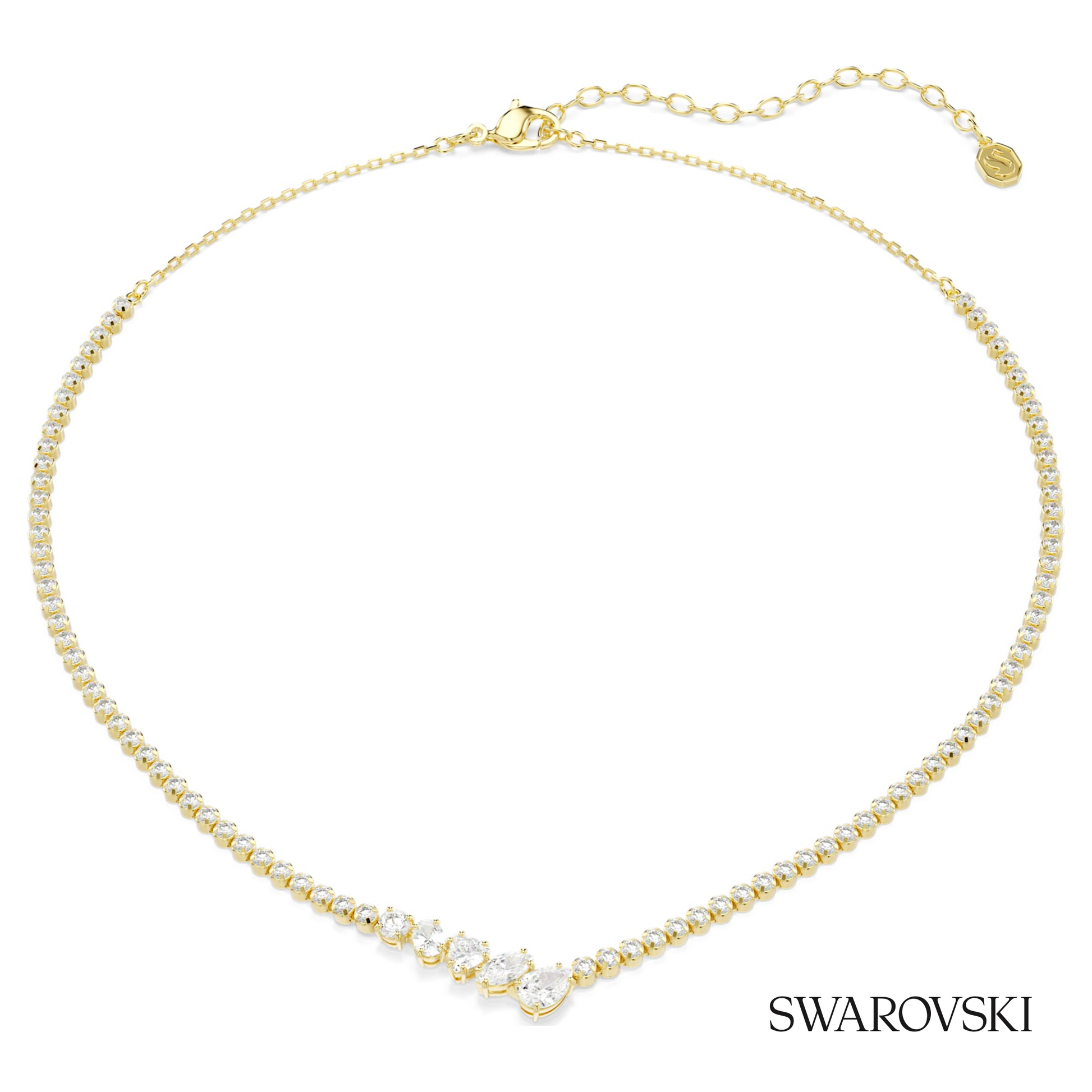 Swarovski Mesmera necklace, Mixed cuts, White, 18K gold – item 5747931