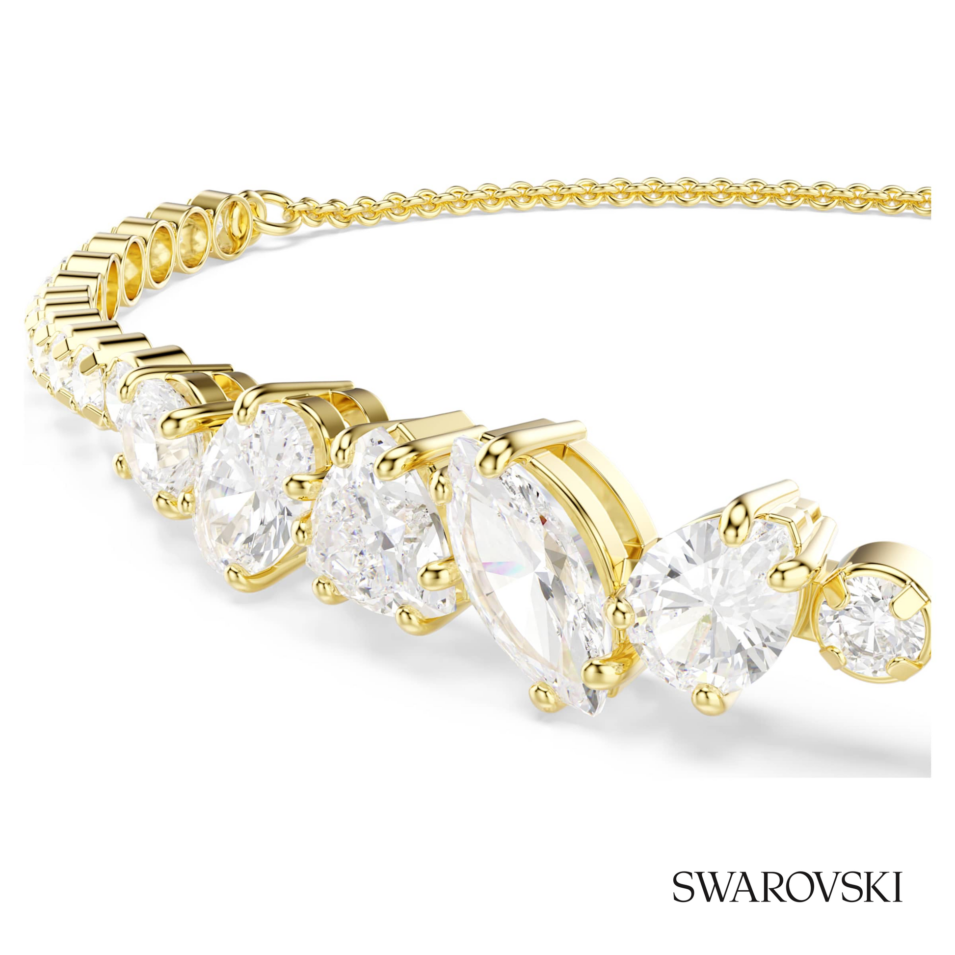 Swarovski Mesmera bracelet, Mixed cuts, White, 18K gold – item 5747939 image 2
