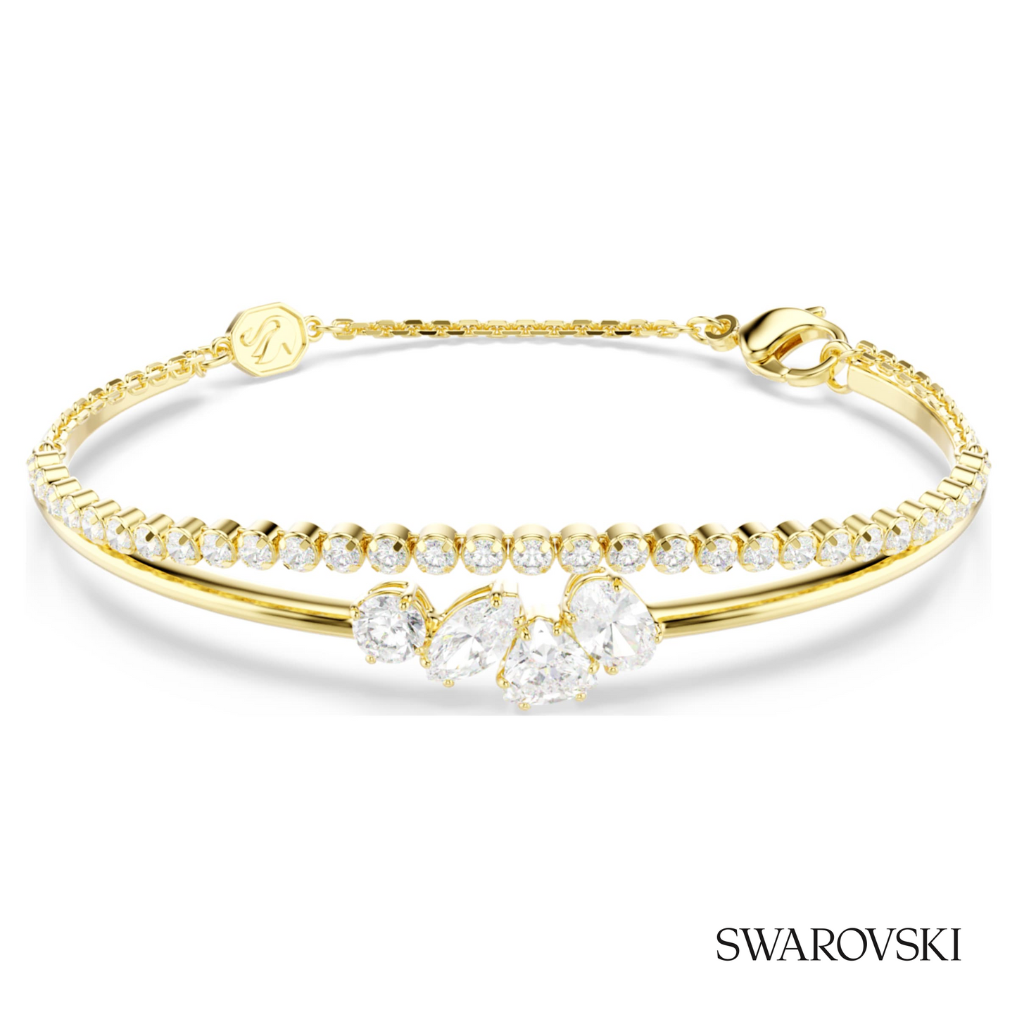 Swarovski Mesmera bracelet, Mixed cuts, White, 18K gold – item 5747953 image 5