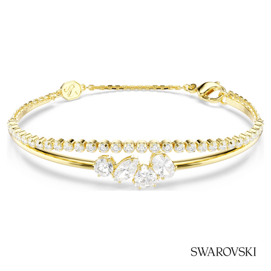Swarovski Mesmera bracelet, Mixed cuts, White, 18K gold – item 5747953