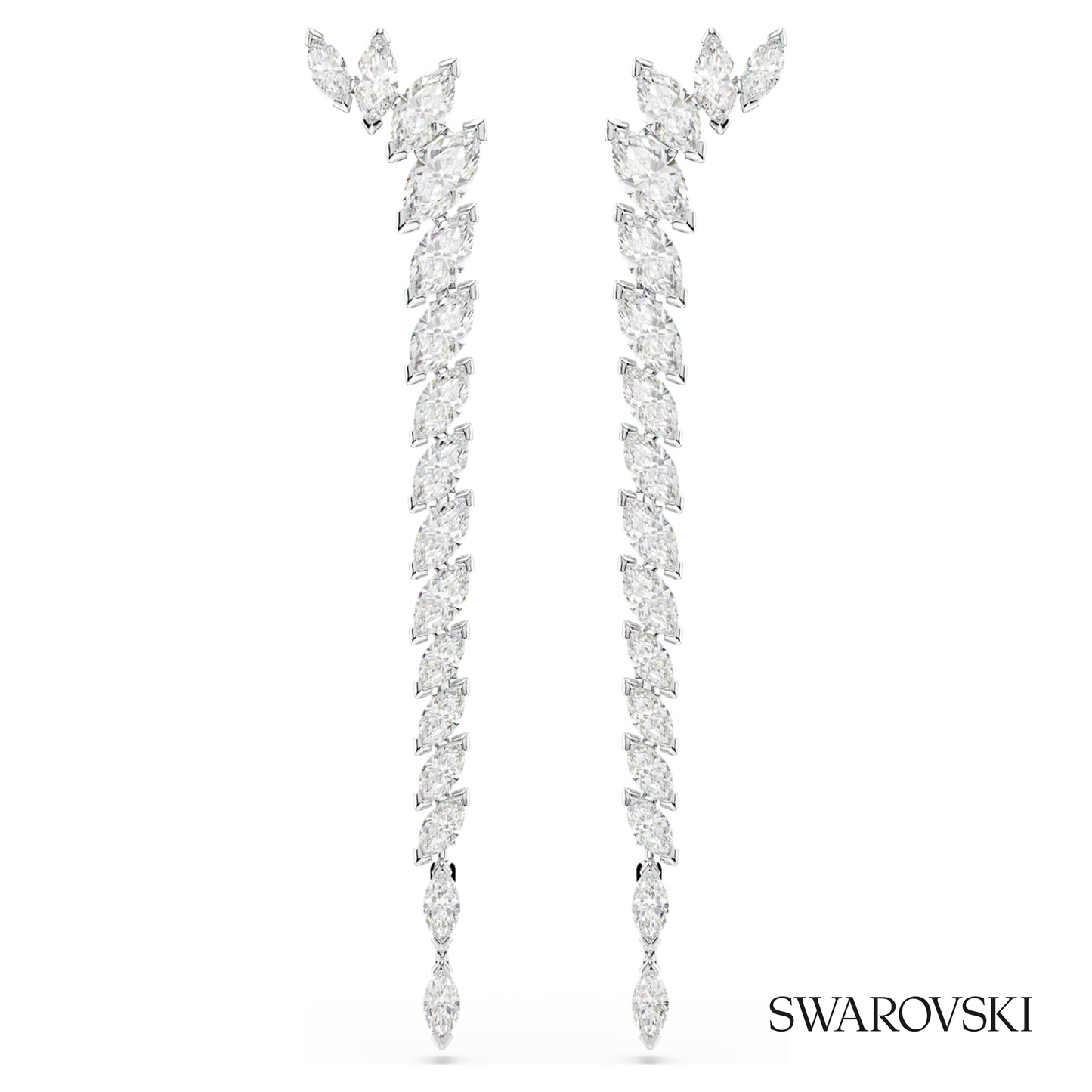 Swarovski Mesmera earrings, Marquise cut, White, Rhodium – item 5748006 image 5